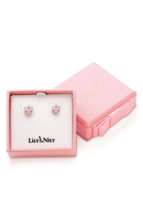 Lily Nily Kids' 3d Soccer Ball Stud Earrings In Pink