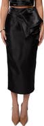 JLUXLABEL Reception Ruffle Satin Midi Skirt