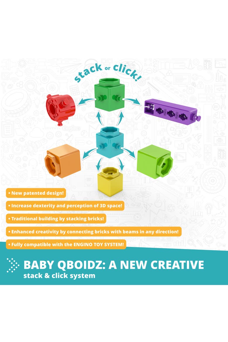 Qboidz Baby My First Steps Medium 44 Piece Brick Set, Dualdimension, Alternate, color, Multicolored