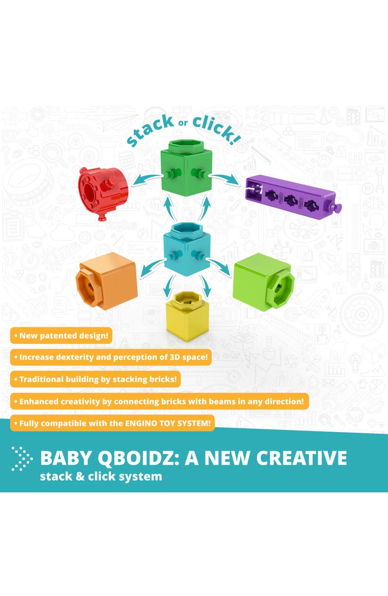 Engino Qboidz Baby My First Steps Medium 44 Piece Brick Set, Dualdimension, Alternate, color, Multicolored