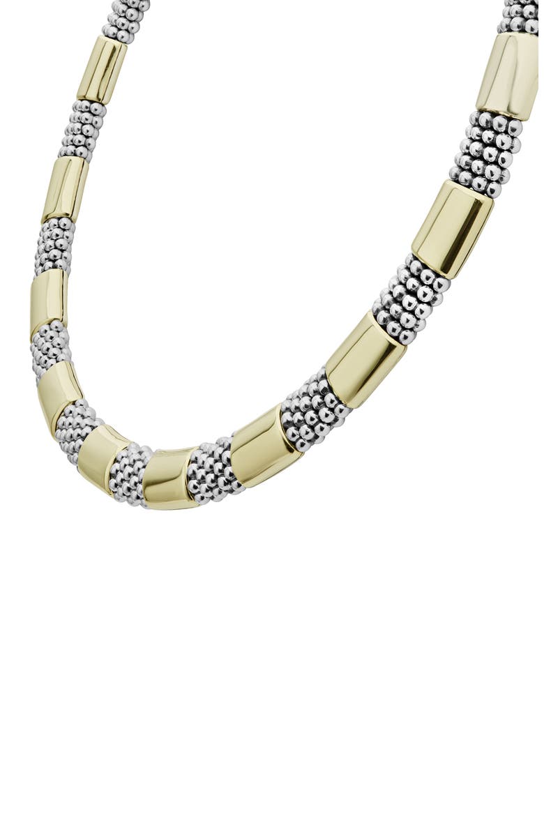 Signature Caviar High Bar Rope Collar Necklace, Alternate, color, SILVER/ GOLD