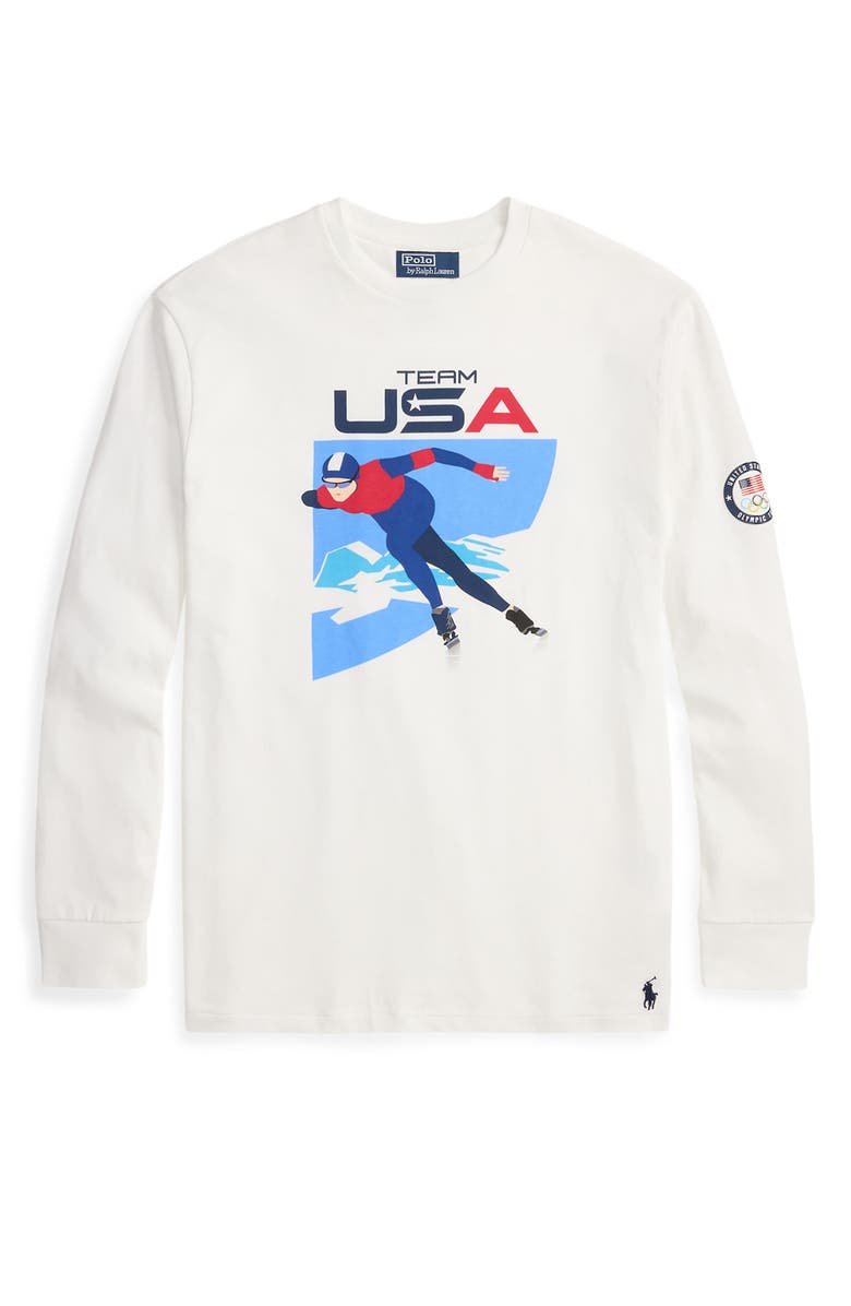 Polo Ralph Lauren Team USA Jersey Graphic T-Shirt, Alternate, color, White