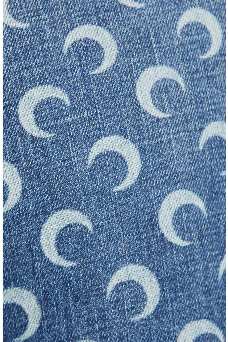 Moon Print Denim Pants, Alternate, color, BLUE/ WHITE MOON