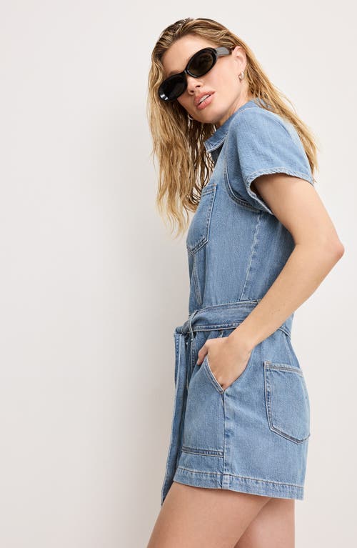 GOOD AMERICAN GOOD AMERICAN FIT FOR SUCCESS DENIM ROMPER