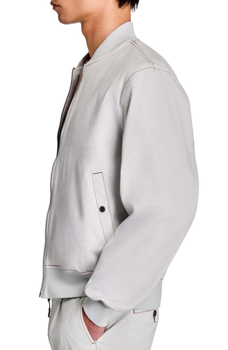 Brooklyn Brigade Slim Fit Brooklyn Bridge Bomber Jacket, Alternate, color, Stone