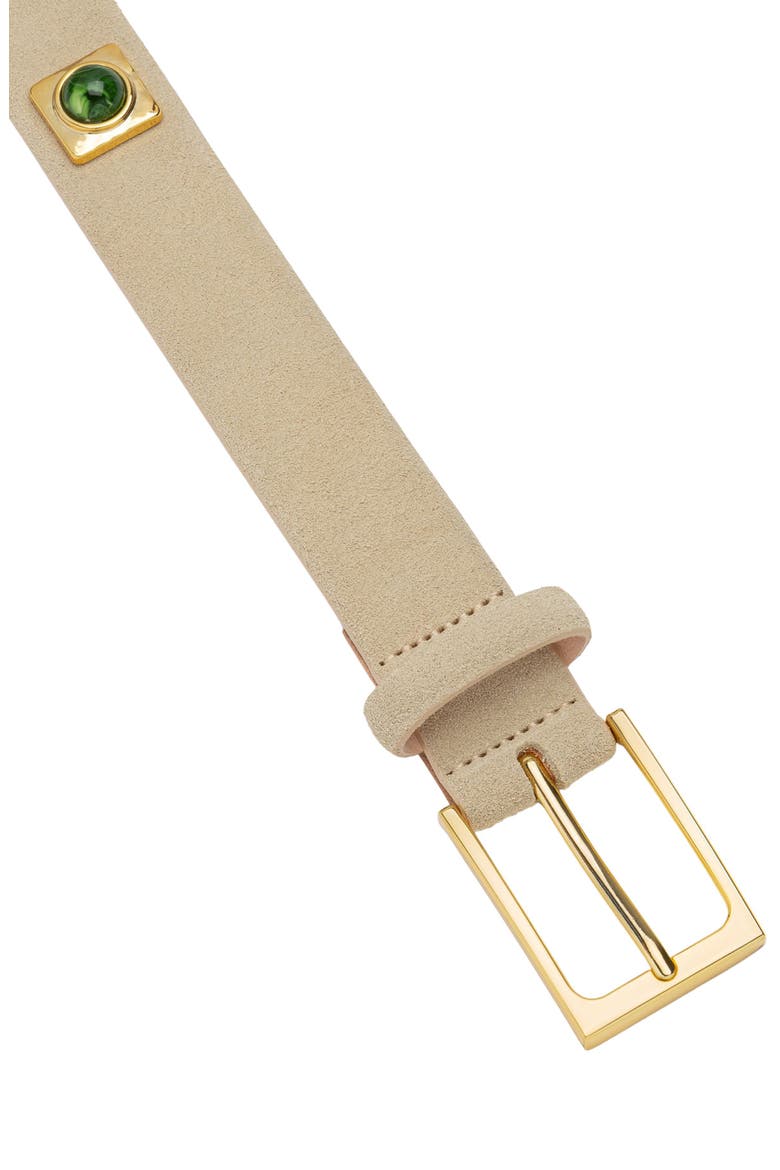 No. 2 Stud Leather Belt, Alternate, color, OAT/GOLD GREEN STUD