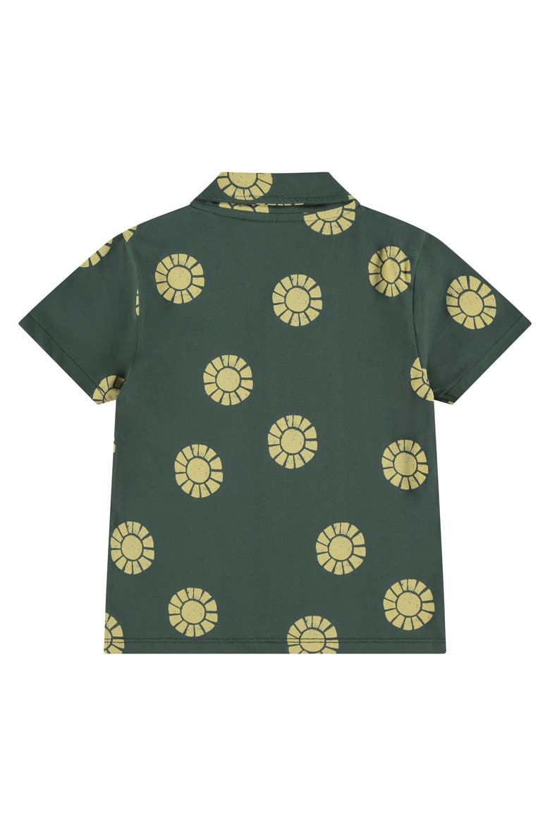Sun Graphic Print Button Up Shirt, Alternate, color, Bottle