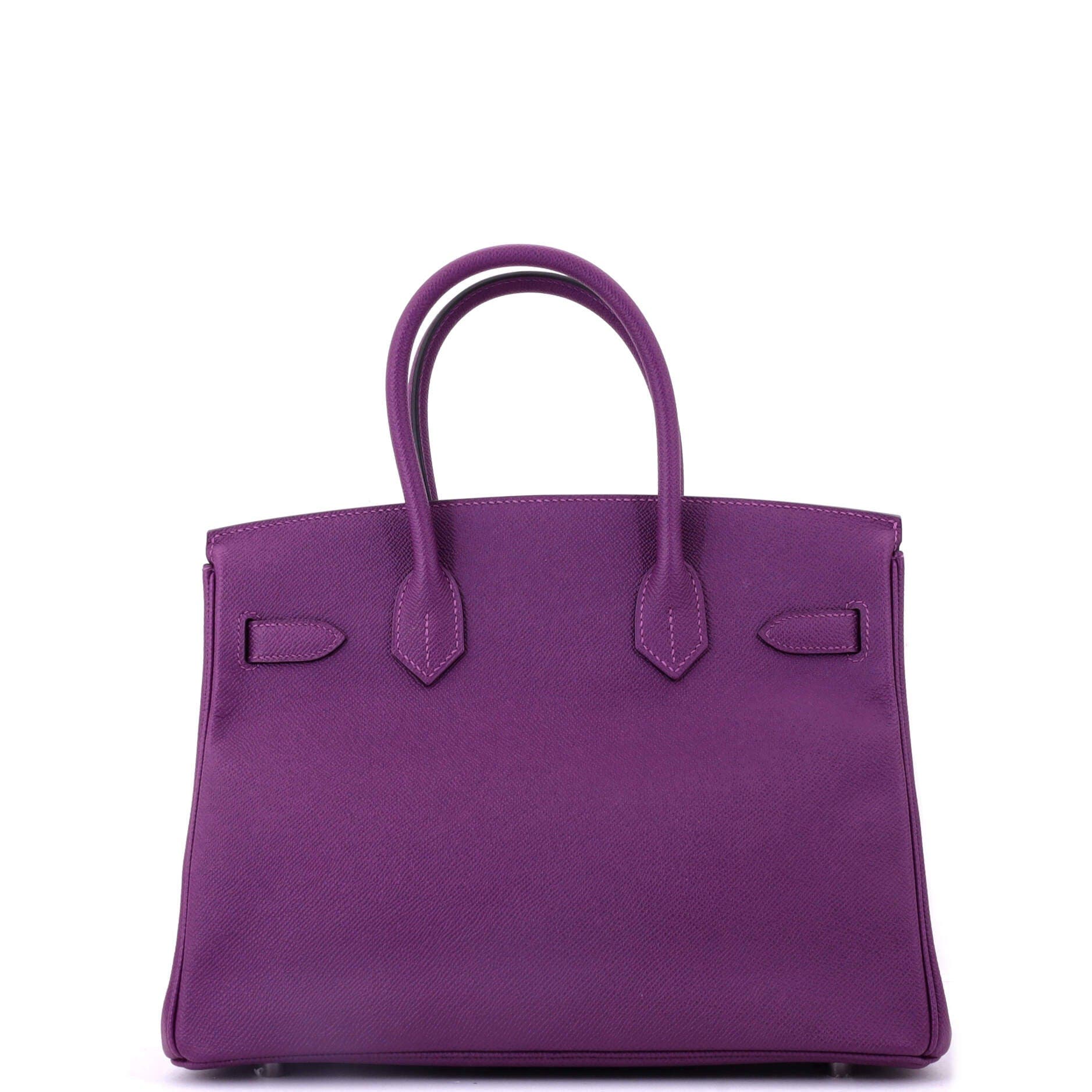 Pre-Owned Hermes Birkin Handbag Purple Epsom with Palladium Hardware 30, Alternate, color, Anemone