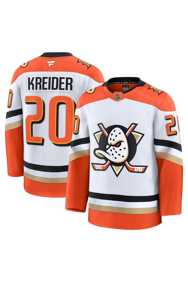 Men's Fanatics Chris Kreider White Anaheim Ducks Away Premium Jersey, Main, color, White