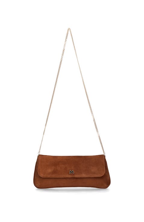 Medium Leather Clutch With Cross Body Chain Strap
