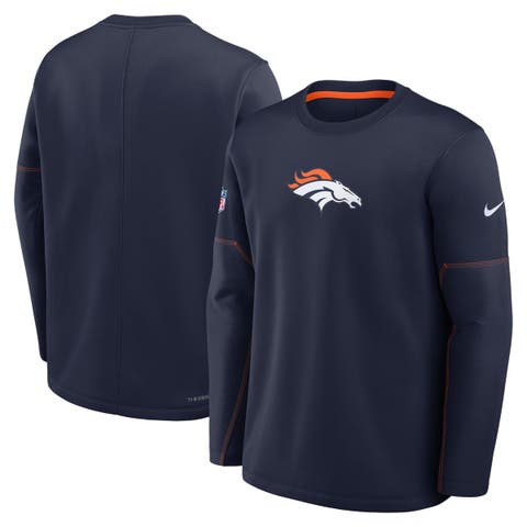 Men's Nike Navy Denver Broncos Sideline Coaches Team Present Midweight Therma-FIT Sweatshirt