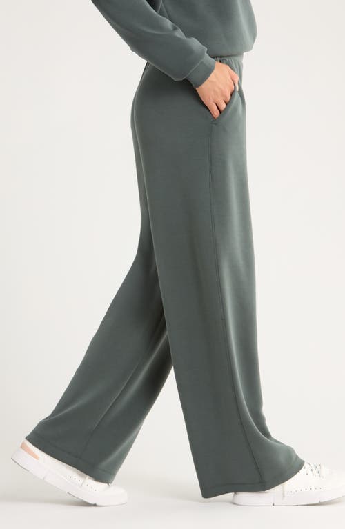Zella Ultrasoft Knit High Waist Straight Leg Pants In Gray