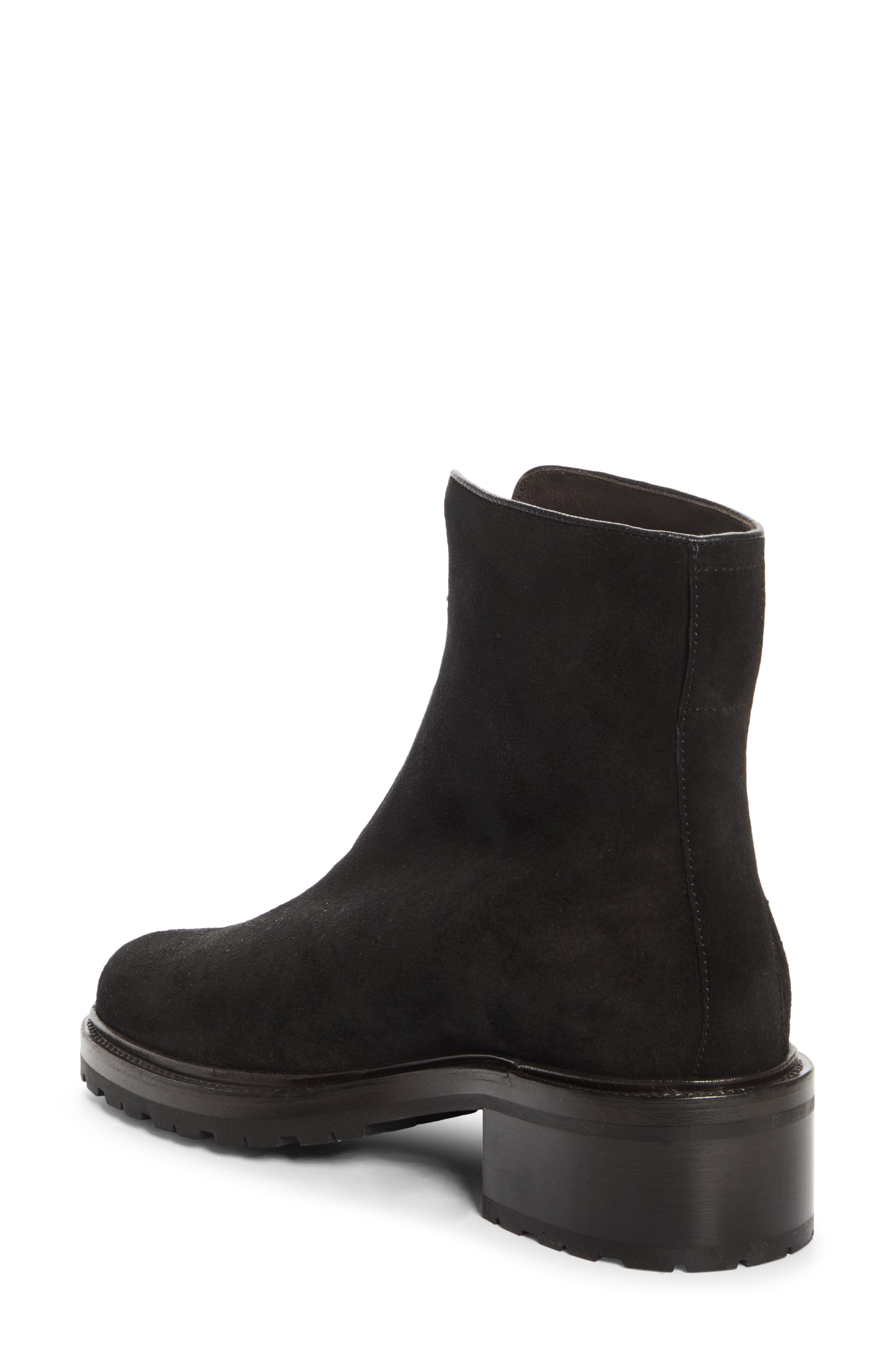 Hike Zip Leather Bootie, Alternate, color, BLACK