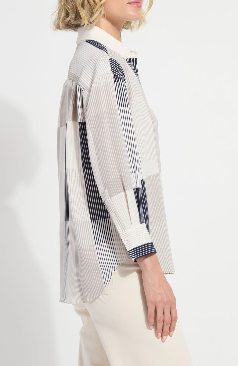 Lysse Jessica Stripe Button-up Shirt, Alternate, color, Oslo Stripe Collage