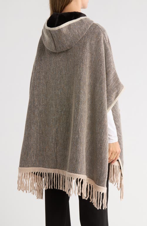 Nanette Lepore Hooded Jacquard Ruana In Brown