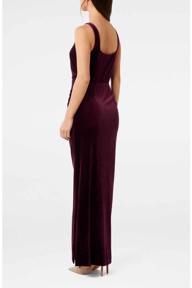 Masara Draped Velvet Gown, Alternate, color, BERRY