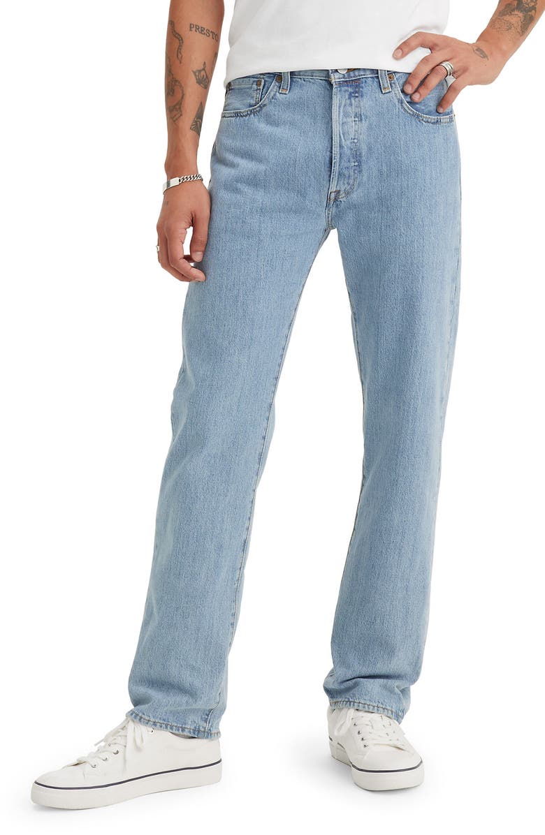 Levi's<sup>®</sup> 501<sup>®</sup> Original Straight Leg Jeans, Main, color, Light Stone Wash