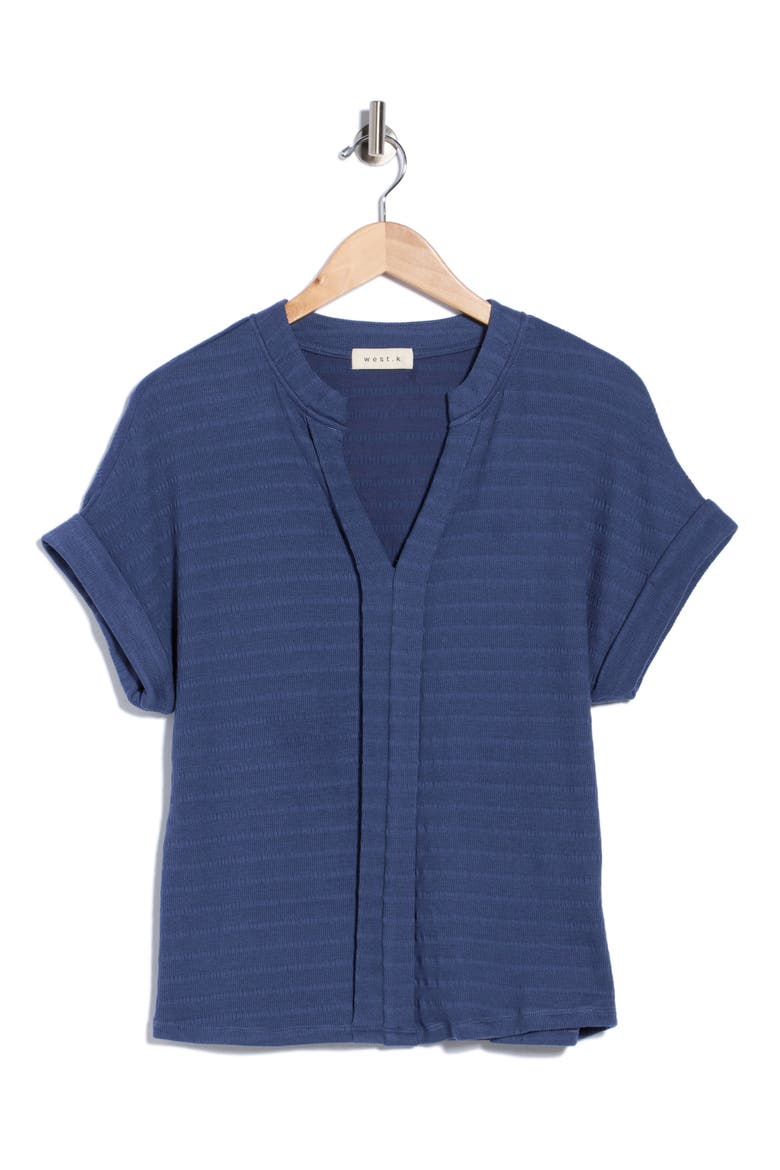Textured Dolman Sleeve Knit Top, Alternate, color, WASHED NAVY