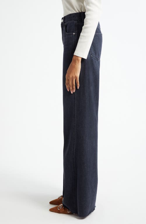 Veronica Beard Kasey Raw Hem Mid Rise Wide Leg Jeans