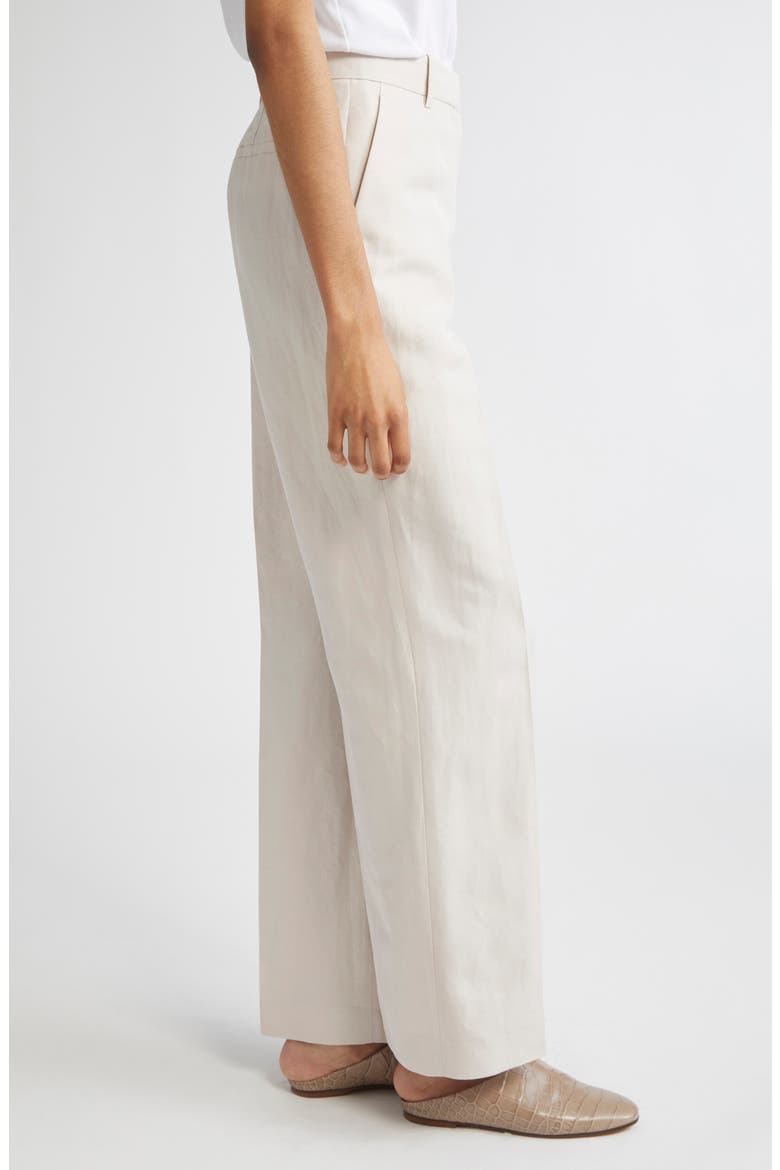 Gates Silk & Linen Straight Leg Pants, Alternate, color, PEARL
