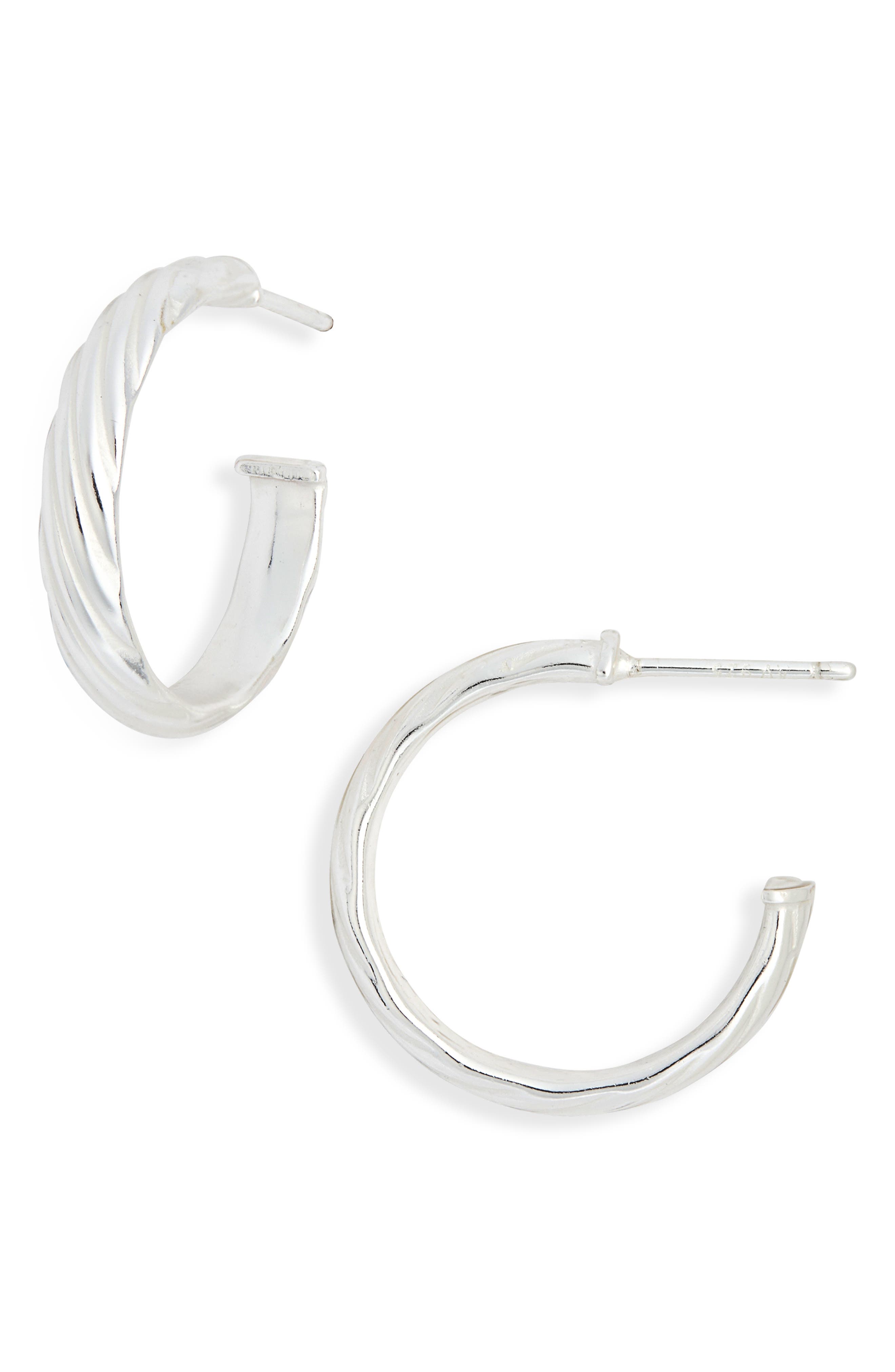 Argento Vivo Sterling Silver Twisted Hoop Earrings