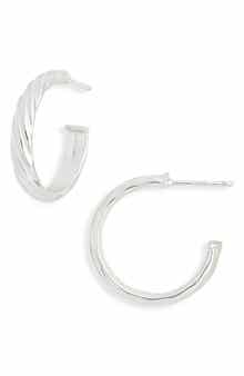 Argento Vivo Sterling Silver Twisted Hoop Earrings
