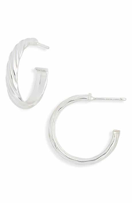 Argento Vivo Sterling Silver Twisted Hoop Earrings