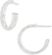 Argento Vivo Sterling Silver Twisted Hoop Earrings