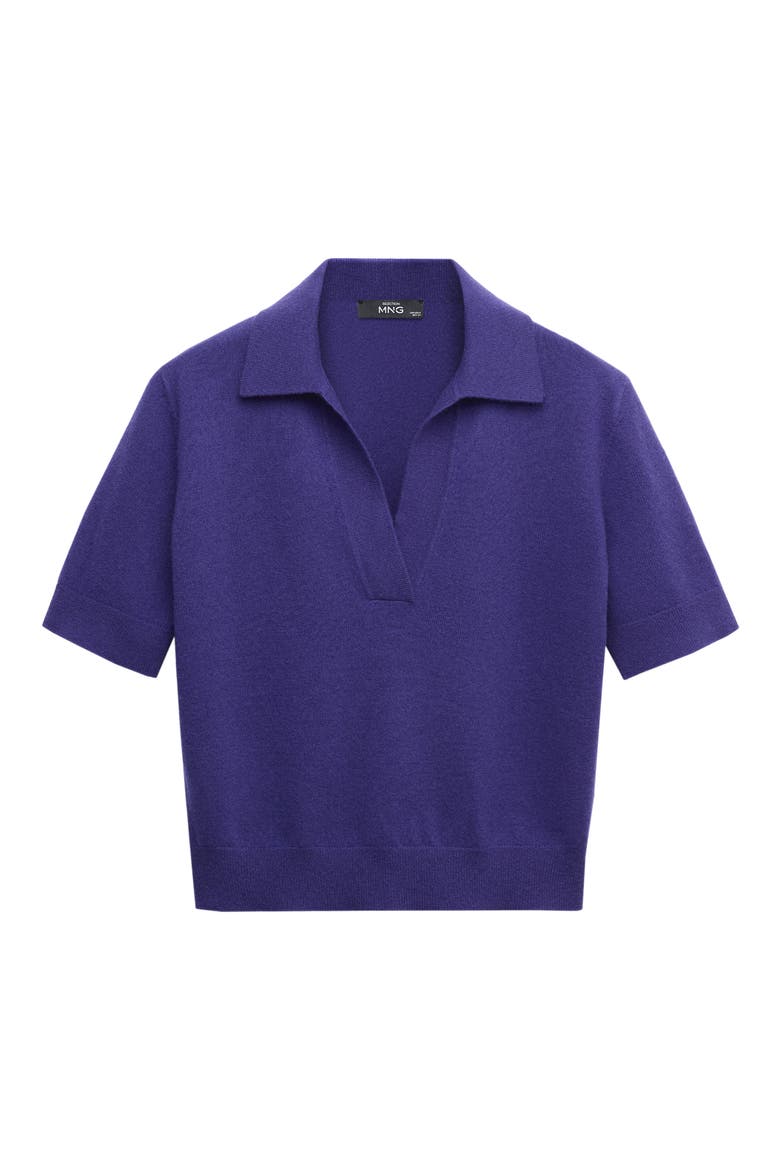 Polo Collar Wool Sweater, Main, color, PURPLE