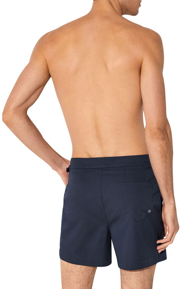 Sun Solid Side Adjuster Swim Trunks, Alternate, color, NAVY