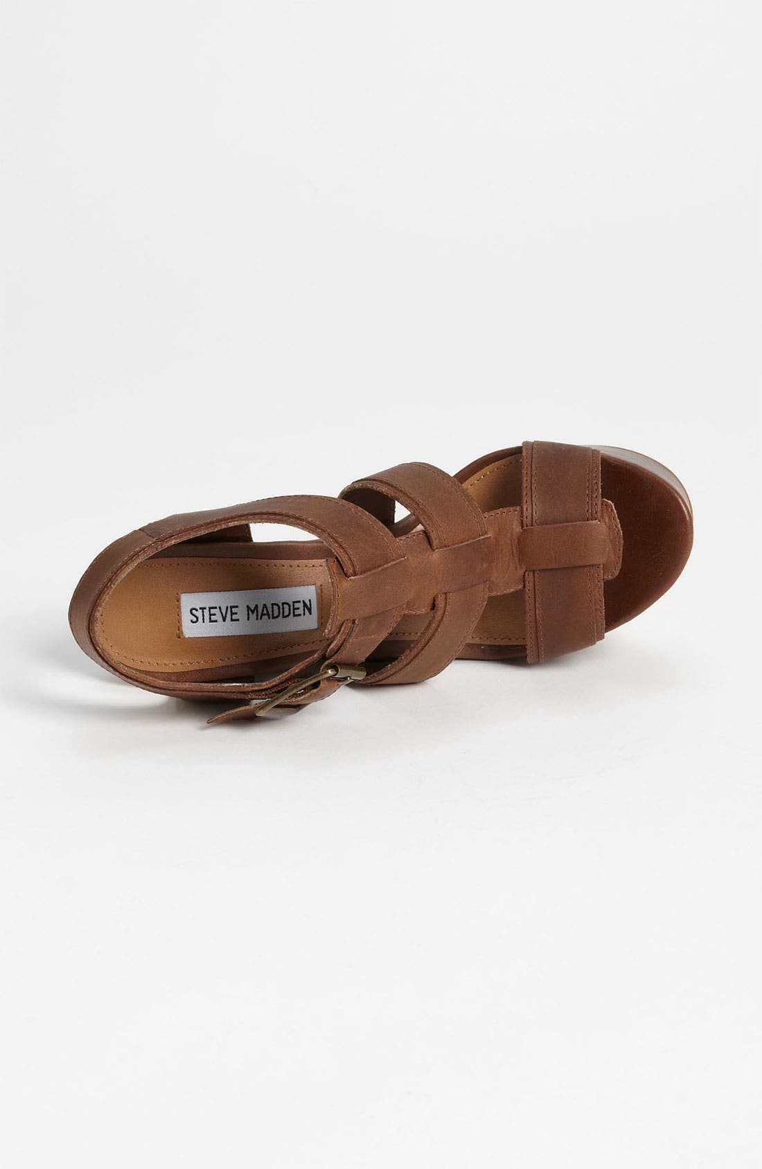 'Wanting' Wedge Sandal, Alternate, color, COGNAC LEATHER