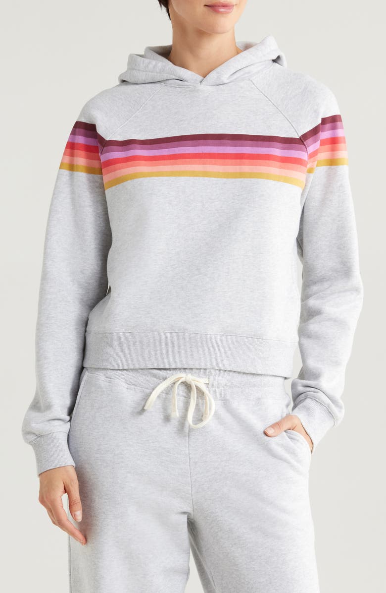 Marine Layer Anytime Stripe Detail Cotton Blend Hoodie, Main, color, 