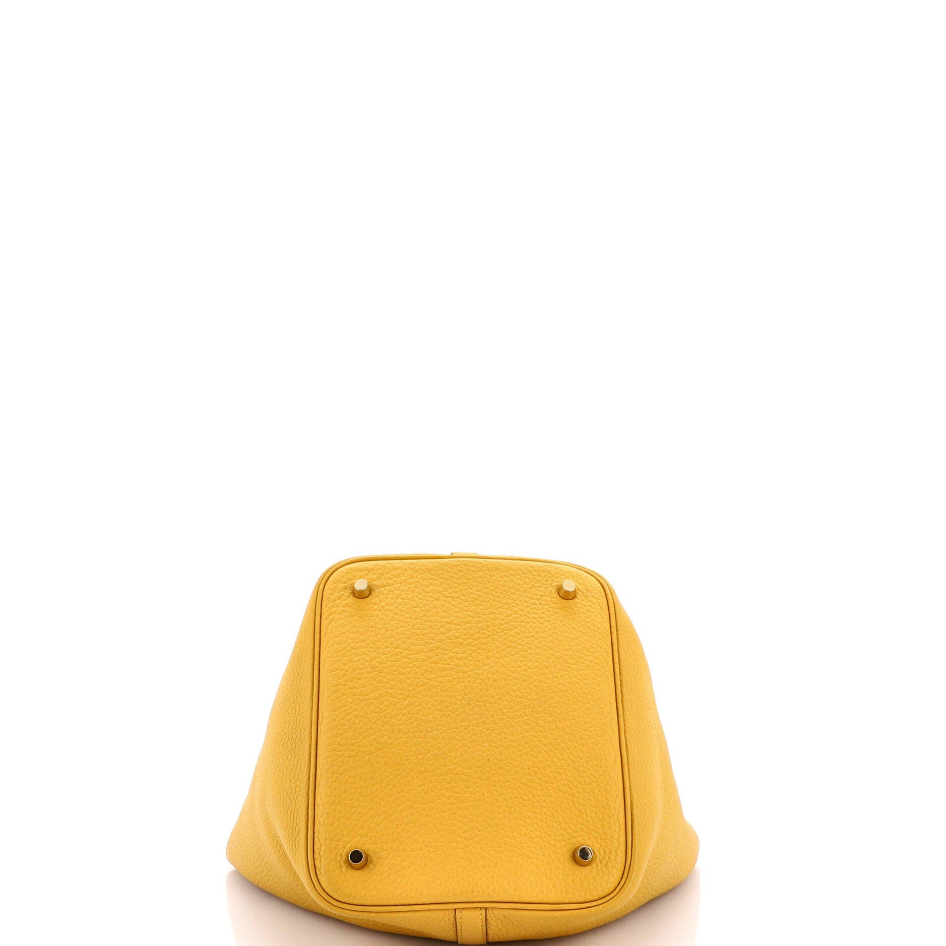 Pre-Owned Hermes Picotin Lock Bag Clemence MM, Alternate, color, Jaune Ambre