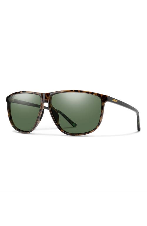 Smith Mono Lake 63m Oversize Chromapop™ Polarized Round Sunglasses In Alpine Tortoise/gray Green
