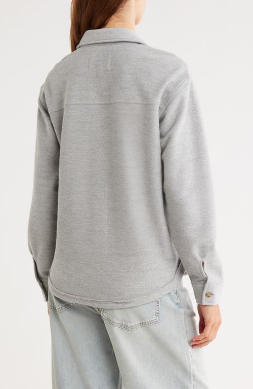 Thread & Supply Chevron Knit Shacket In Gray