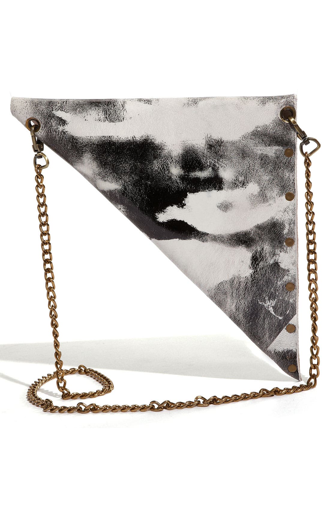 'Pyramid' Clutch, Alternate, color, BLACK/ WHITE