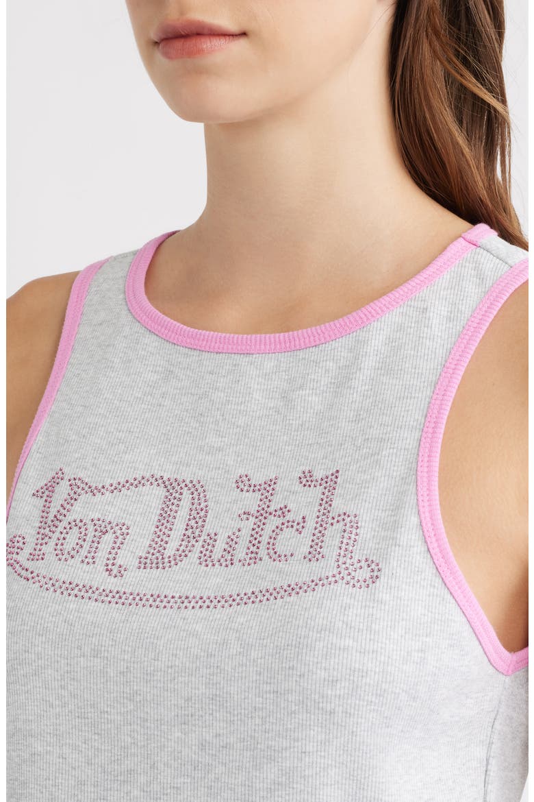 Rhinestone Ribbed Ringer Tank, Alternate, color, LT HEATHER GREY BUBBLEGUM PINK