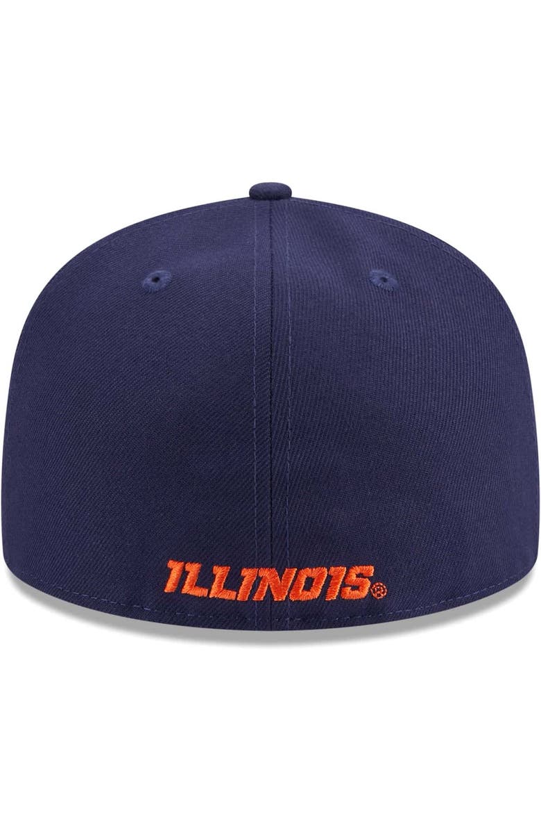 New Era Men's New Era Navy Illinois Fighting Illini 59FIFTY Fitted Hat, Alternate, color, 