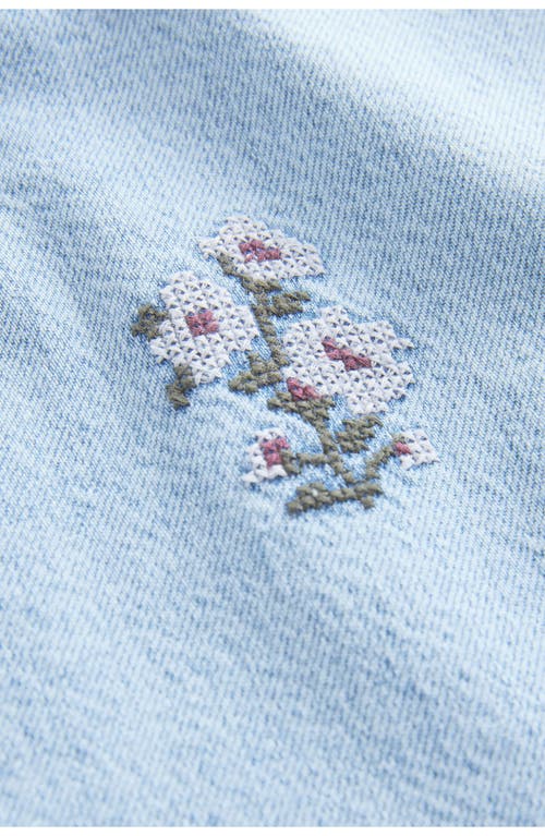 Next Floral Cross-stitch Denim Shift Dress