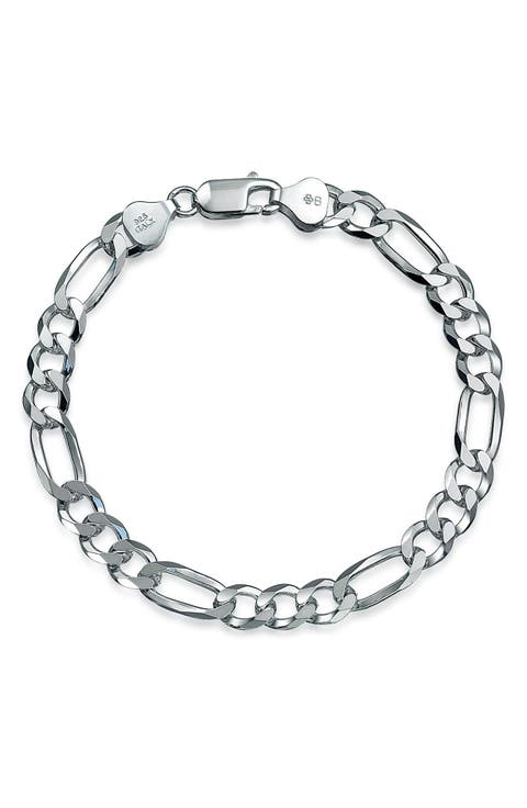 Men's Sterling Silver Figaro Chain Bracelet