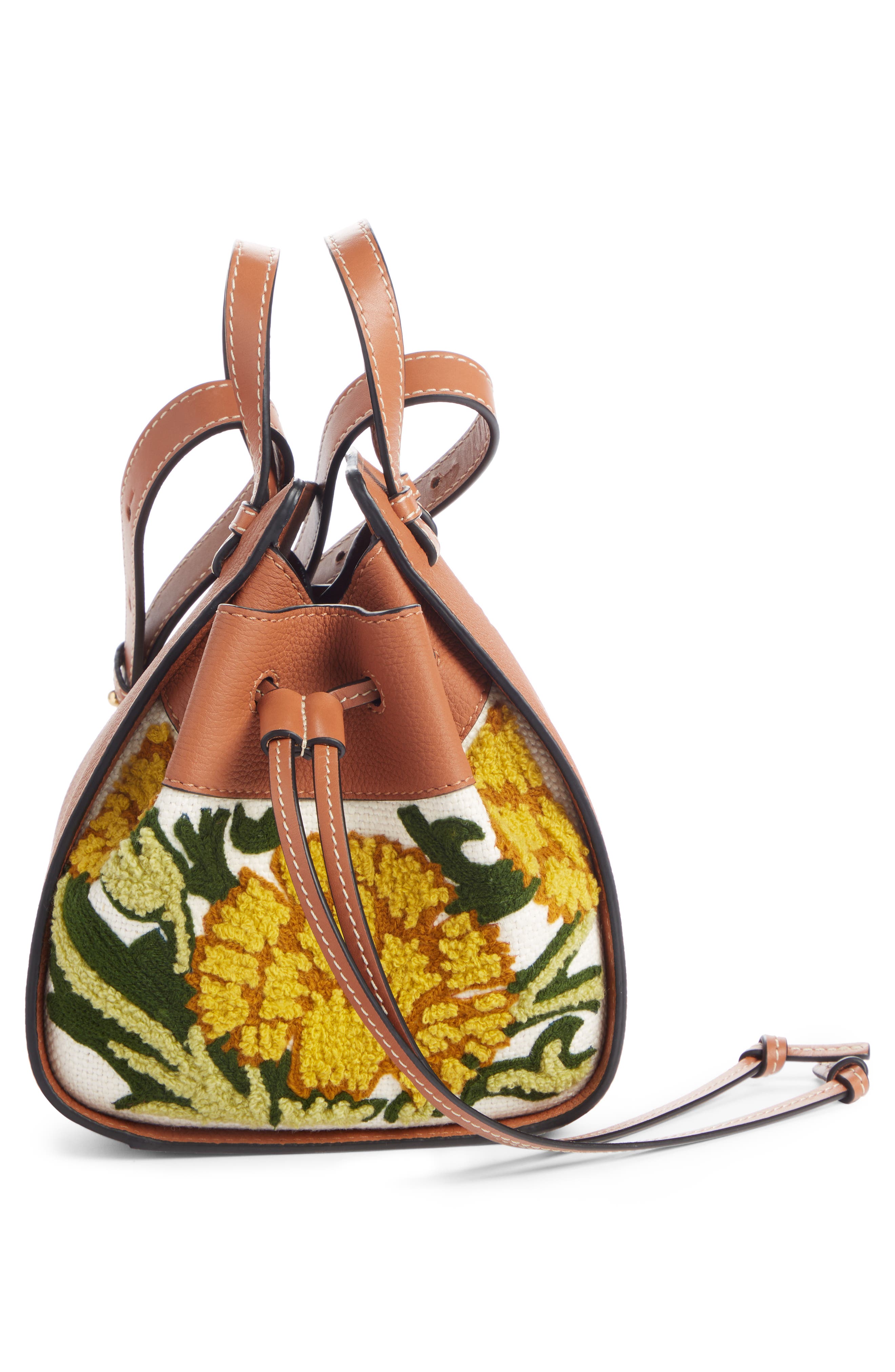 Loewe Mini Hammock Floral Leather Hobo, Alternate, color, 