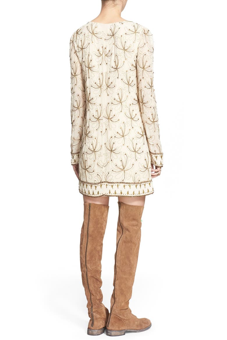 'Sicily' Beaded Lace-Up Minidress, Alternate, color, IVORY