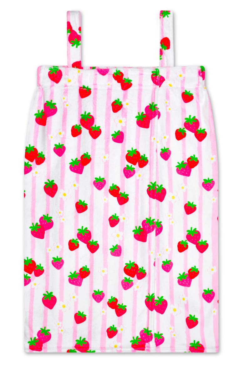 Kids' Strawberry Stripes Spa Wrap, Main, color, PINK MULTI