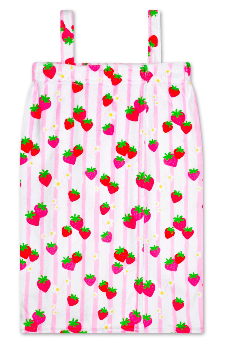 Iscream Kids' Strawberry Stripes Spa Wrap, Main, color, Pink Multi