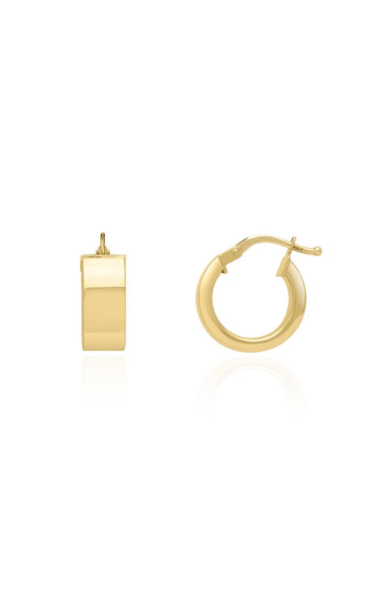 The Lovery Fine Jewelry Mini Square Tube Huggie Hoop Earrings, Main, color, Yellow Gold