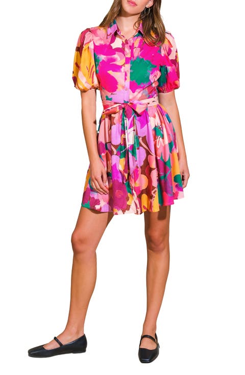 Flower Print Shirtdress