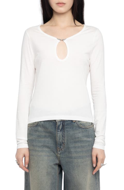 Tina Keyhole Long Sleeve Tee
