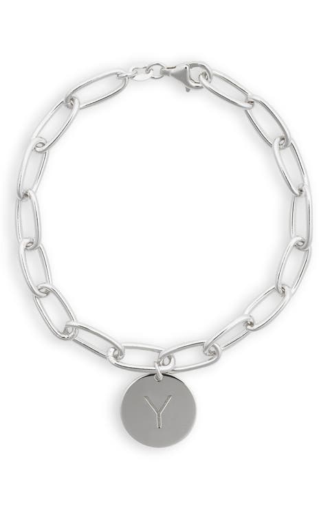 Initial Disc Charm Bracelet