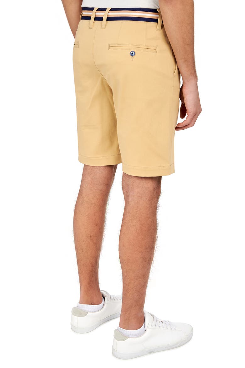 Slim Fit Solid Cotton Stretch Shorts, Alternate, color, TAN
