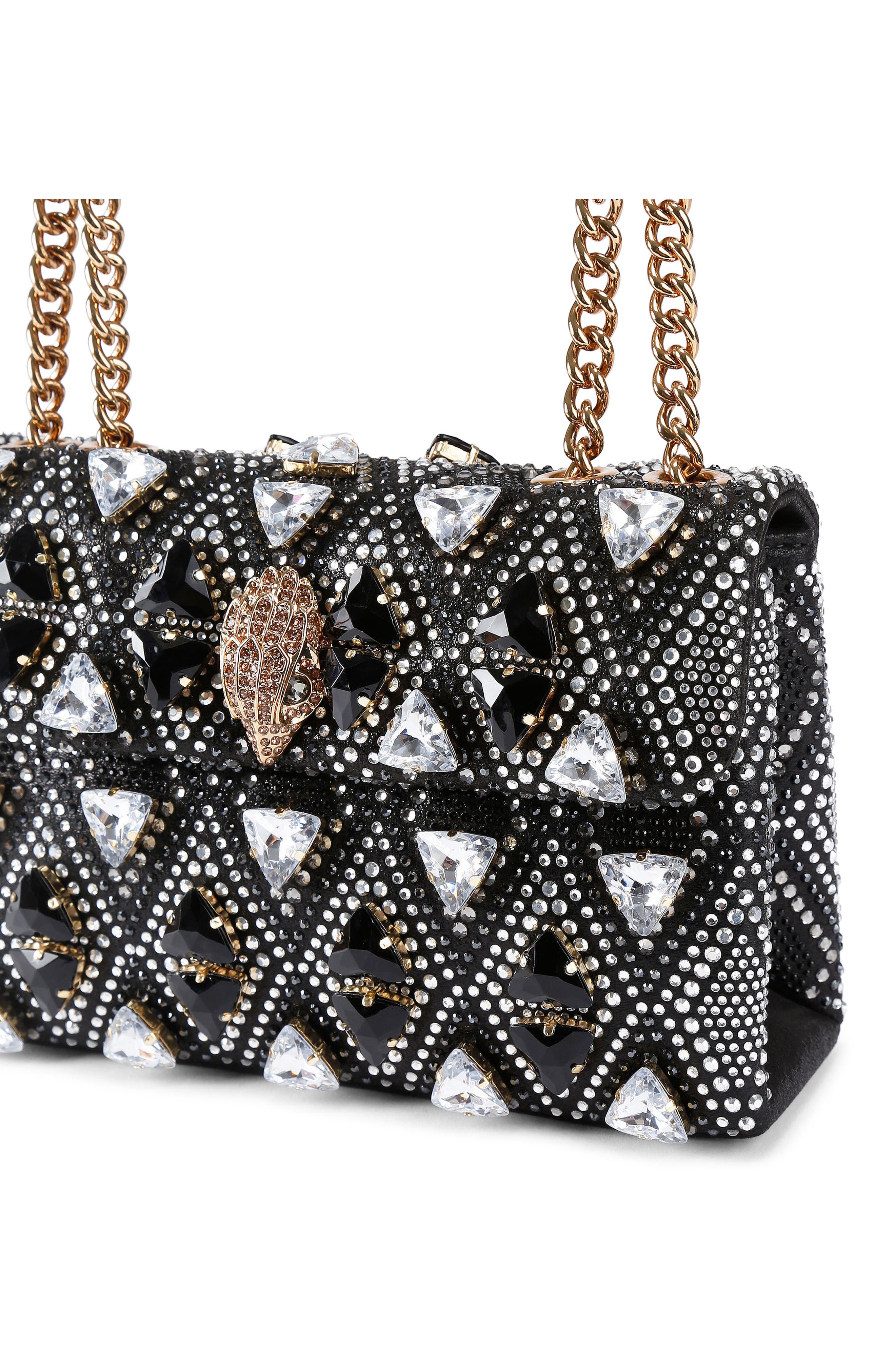 Kurt Geiger London Medium Kensington Crystal Embellished Shoulder Bag, Alternate, color, Charcoal